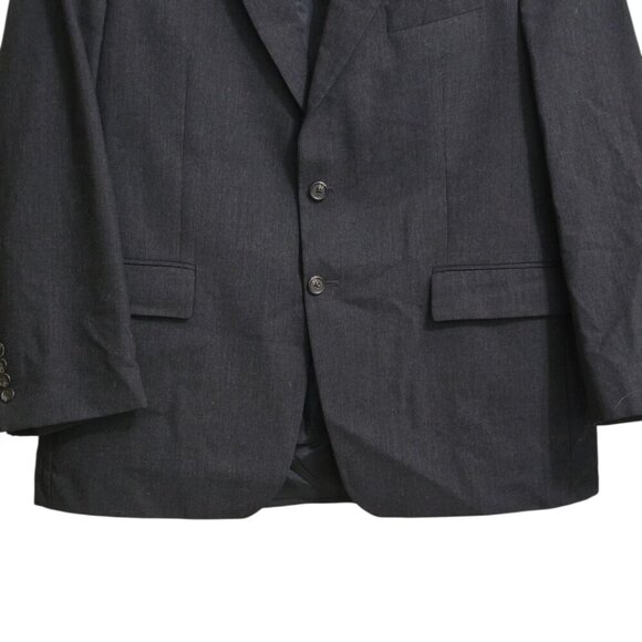Chaps Ralph Lauren Vintage 90s Charcoal Gray Wool Single Breasted Blazer Sz 44R - Picture 3 of 14